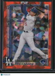 Freddie Freeman 2023 Topps Chrome #23 Red Atomic Refractor /25