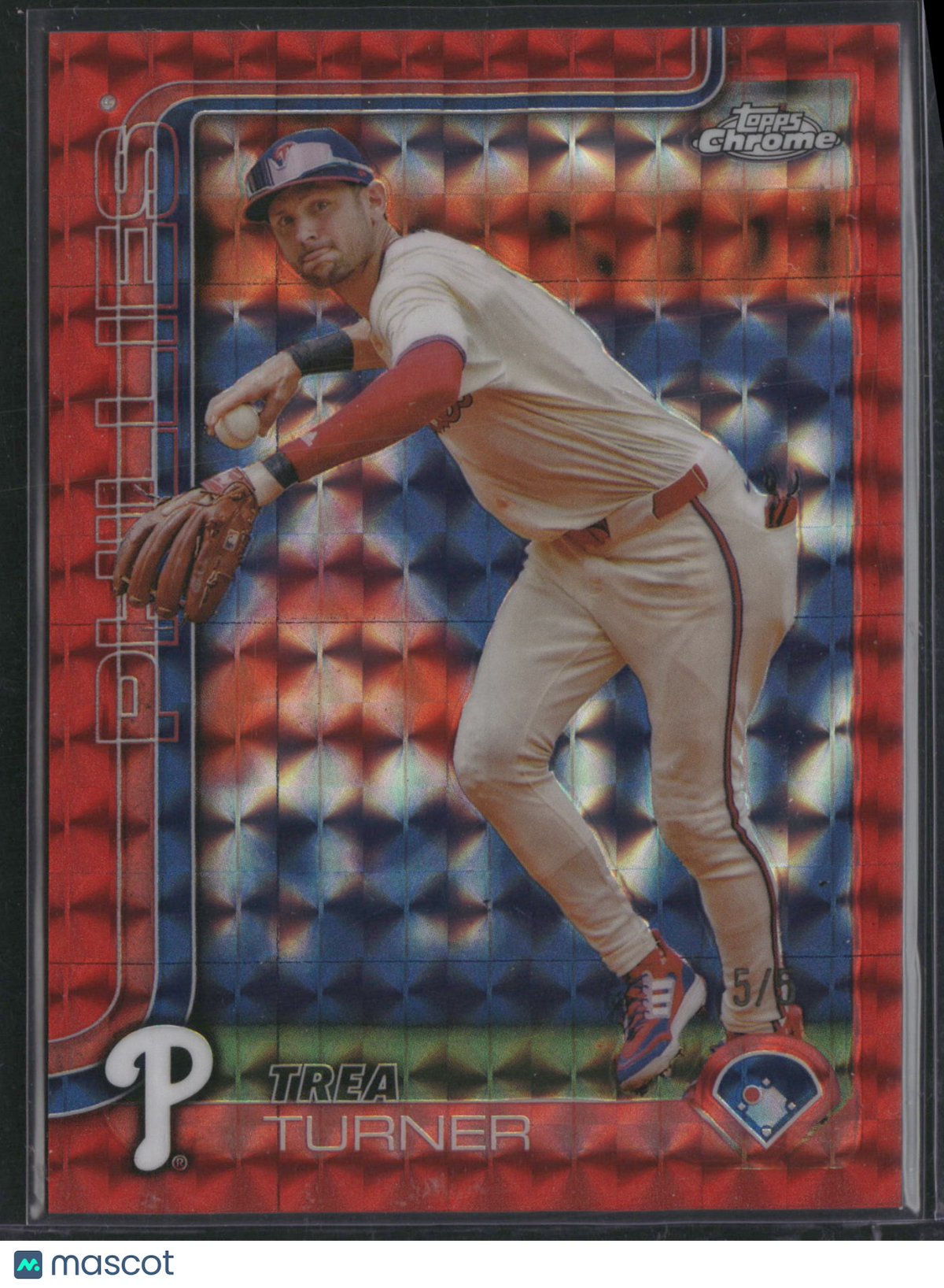 Trea Turner 2025 Topps Chrome #208 Red Logofractor