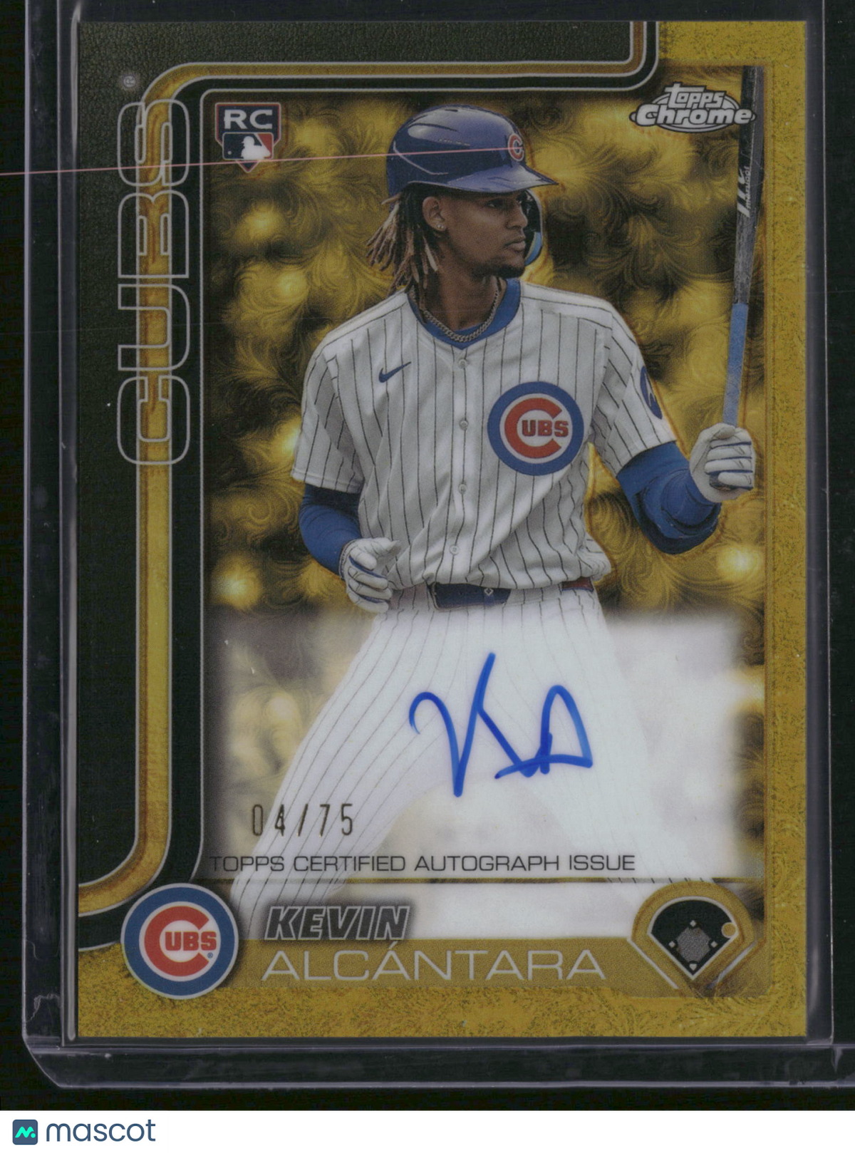 Kevin Alcántara 2025 Topps Chrome Gilded #CGA-KA Gold RayWave RC