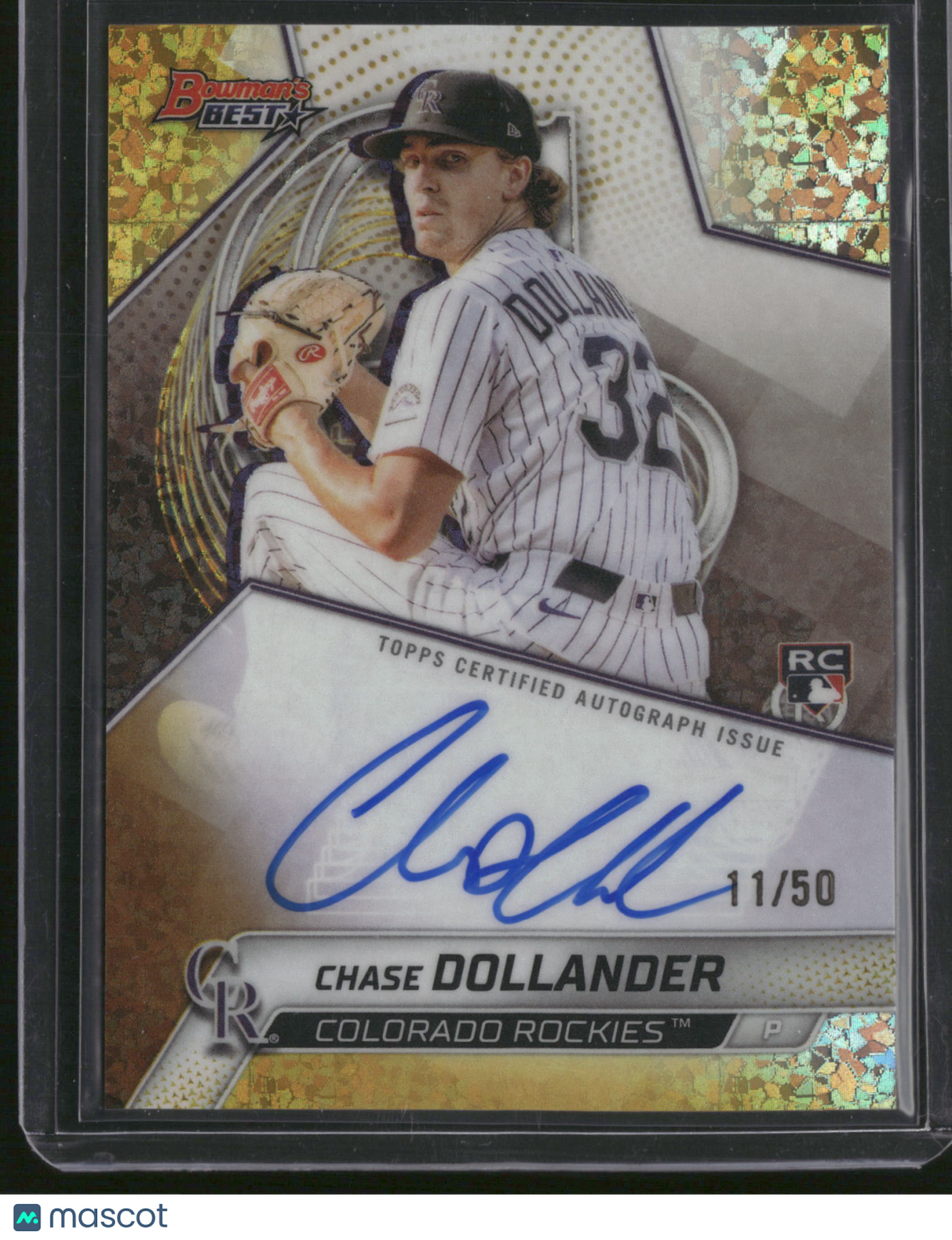 Chase Dollander 2025 Bowman's Best #B25-CDO Gold Refractor /50 RC