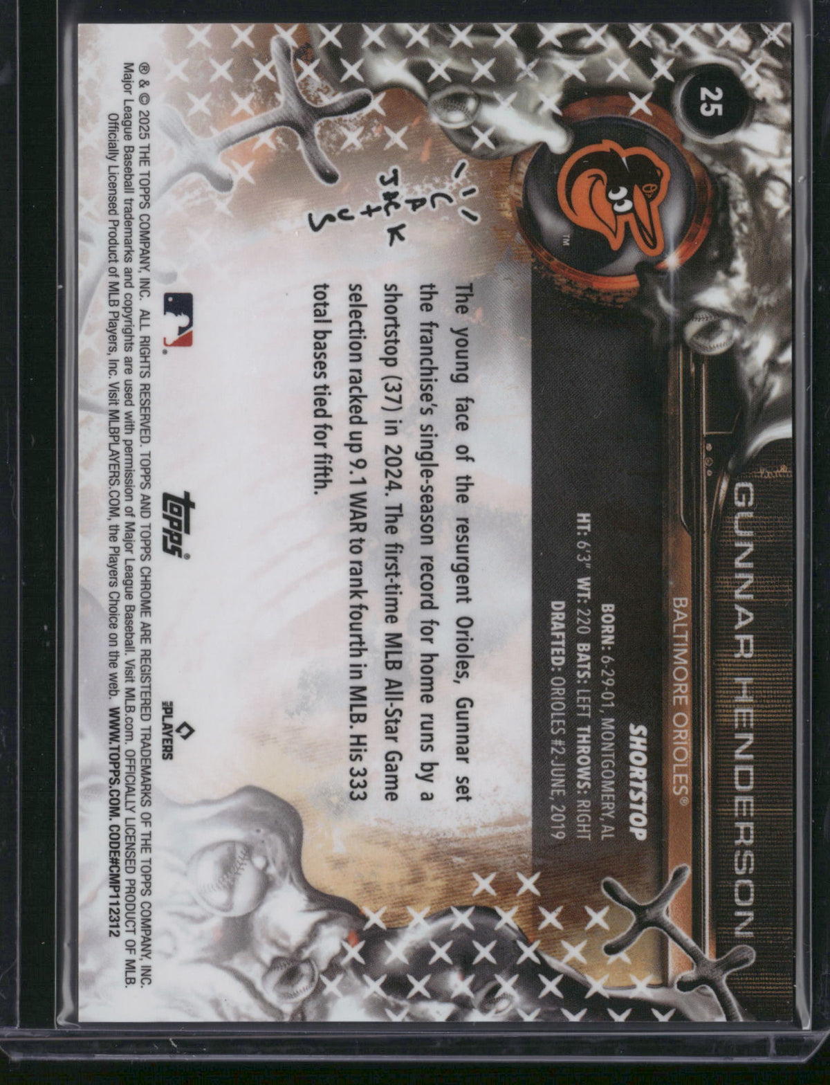 Gunnar Henderson 2025 Topps Chrome Cactus Jack #25 /10