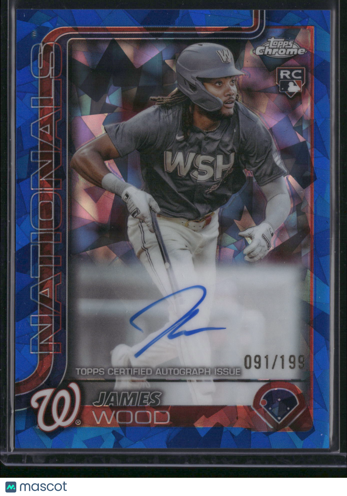 James Wood 2024 Topps Chrome #RA-JWO Blue Sapphire /199 RC