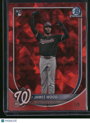 James Wood 2025 Bowman Chrome #29 Red Sapphire /5 RC
