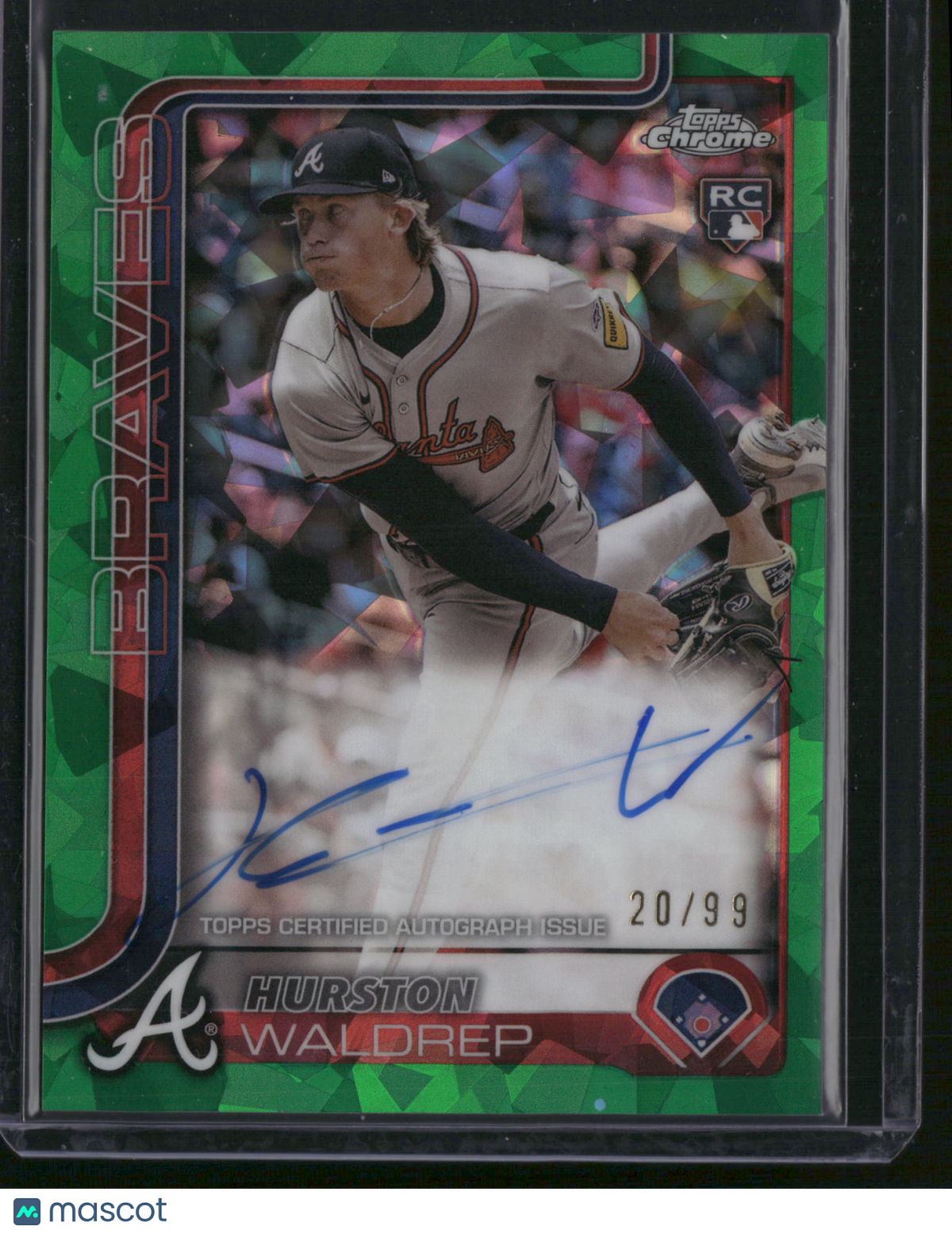 Hurston Waldrep 2024 Topps Chrome #USA-HW Green RayWave /99 RC