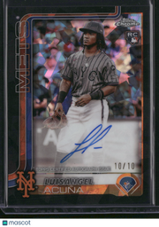 Luisangel Acuña 2025 Topps Chrome #USA-LA Black Sapphire /10 RC