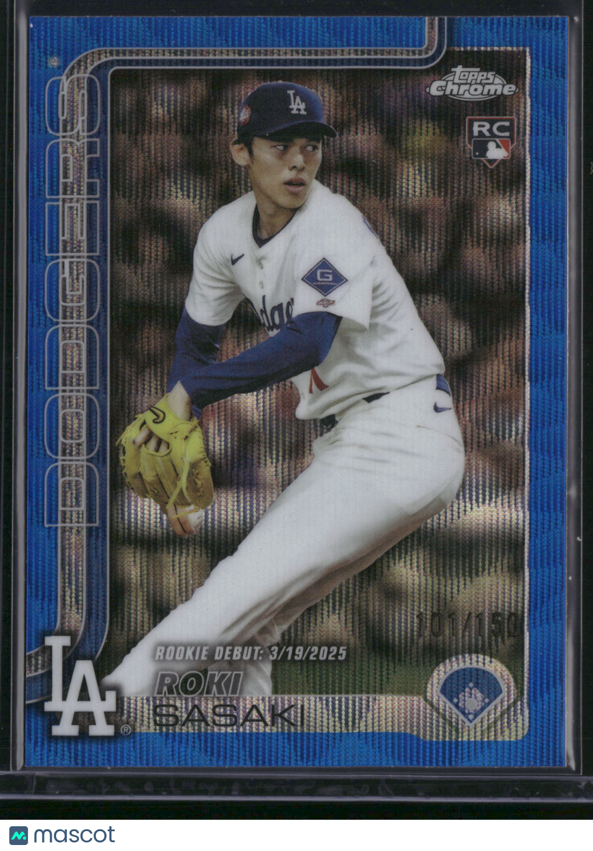 Roki Sasaki 2025 Topps Chrome #USC73 Blue Wave Refractor RC