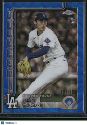 Roki Sasaki 2025 Topps Chrome #USC73 Blue Wave Refractor RC