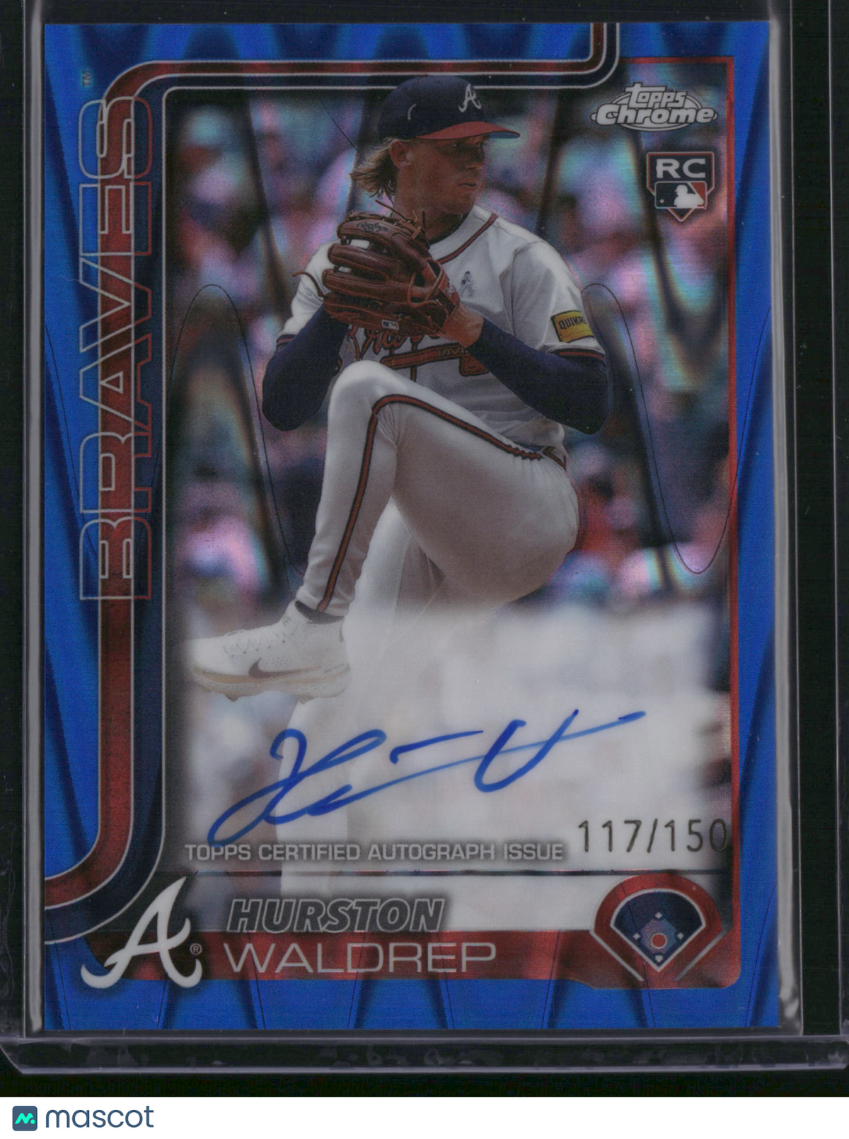 Hurston Waldrep 2025 Topps Chrome #RA-HW Blue RayWave /150 RC