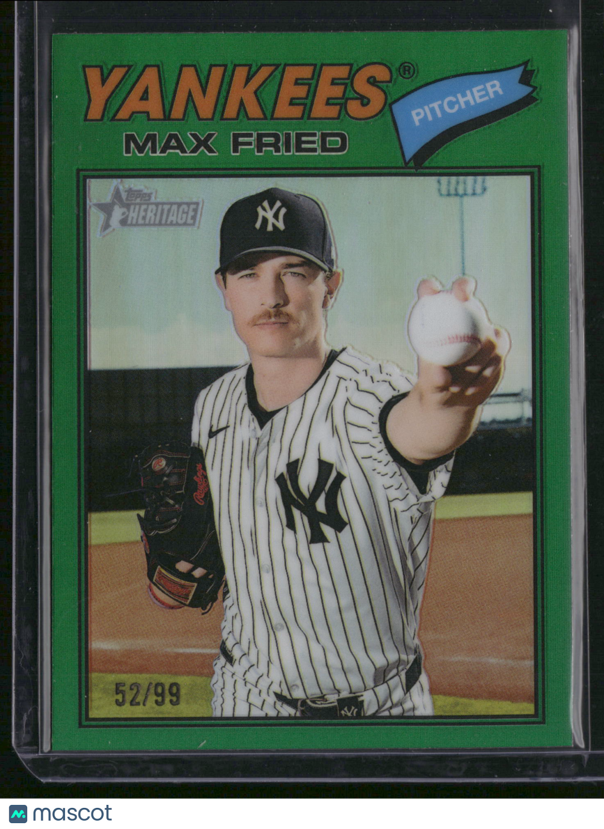 Max Fried 2026 Topps Heritage #130 Green Border /99