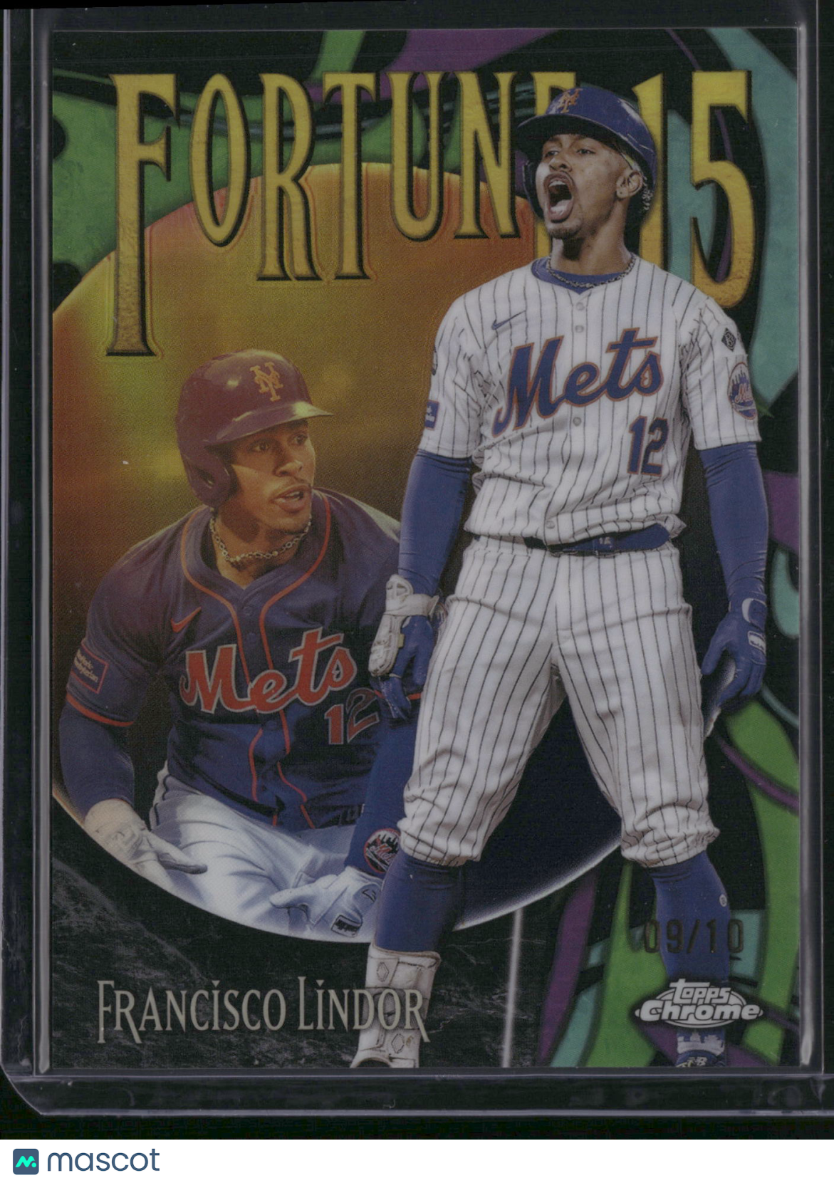 Francisco Lindor 2025 Topps Chrome Fortune 15 #F15-7 Orange Refractor /10