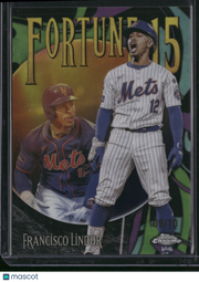 Francisco Lindor 2025 Topps Chrome Fortune 15 #F15-7 Orange Refractor /10