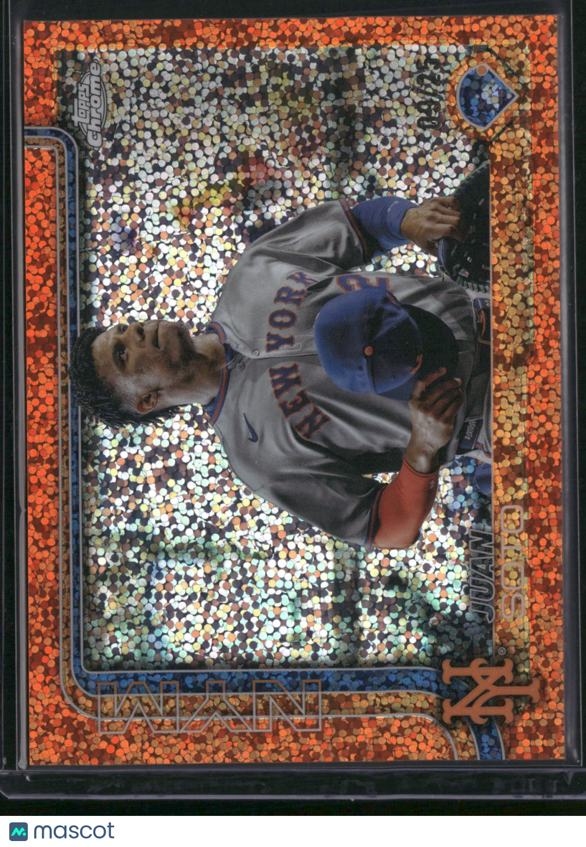 Juan Soto 2025 Topps Chrome #200 Orange Speckle Refractor