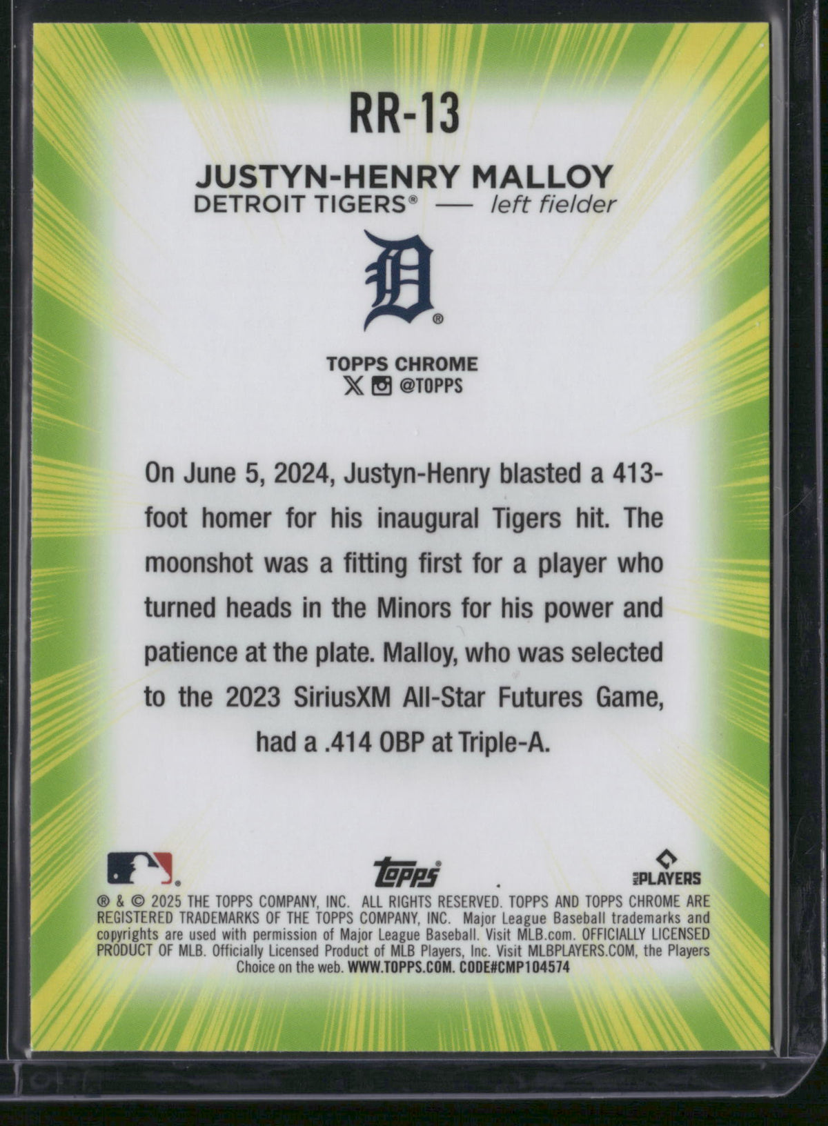 Justyn-Henry Malloy 2025 Topps Chrome Radiating Rookies #RR-13 RC