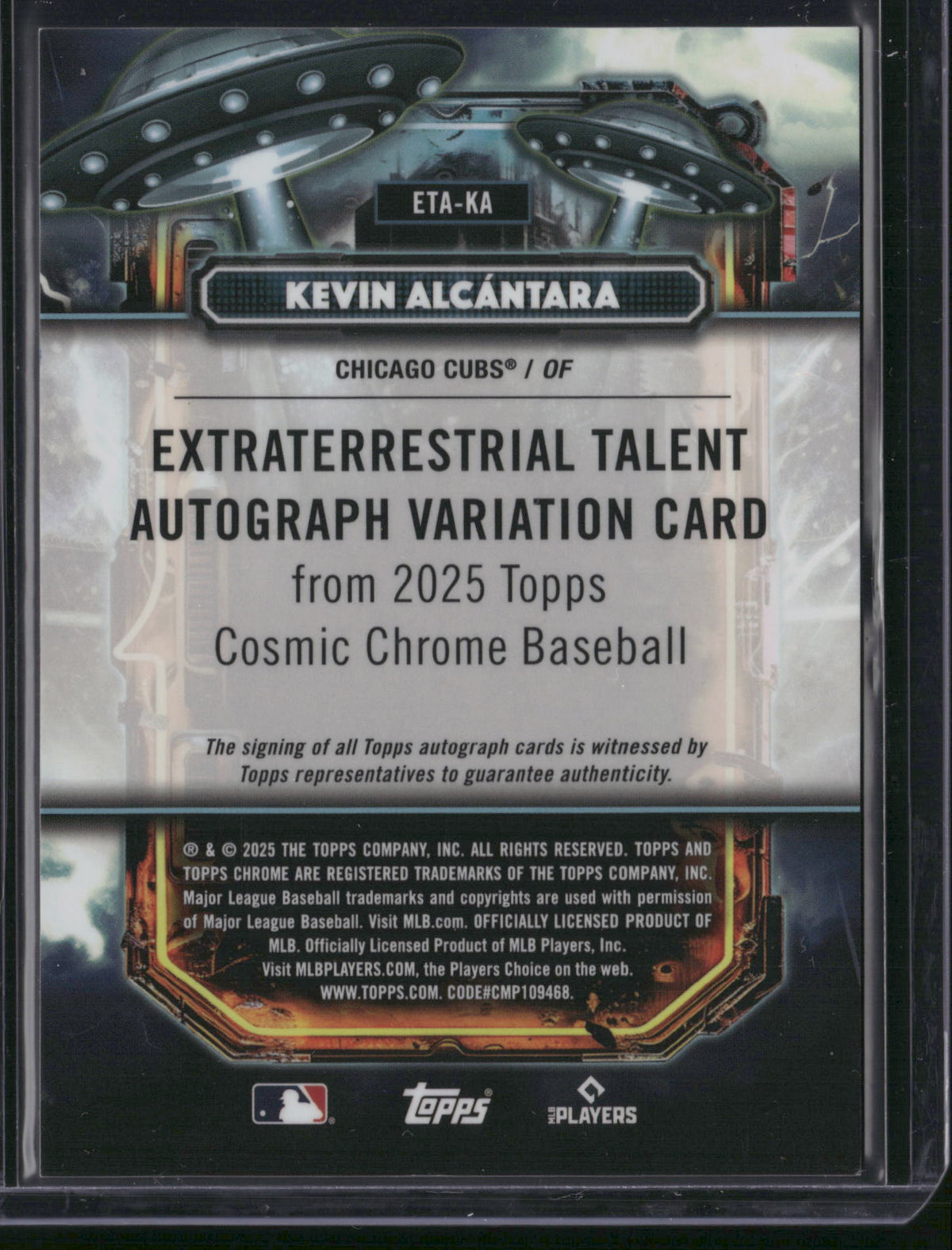 Kevin Alcantara 2025 Topps Cosmic Extraterrestrial #ETA-KA Orange /25 RC Auto