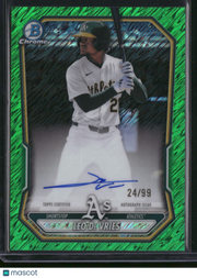 Leo De Vries 2025 Topps Bowman Chrome #CPA-LDE Green Shimmer Refractor /99