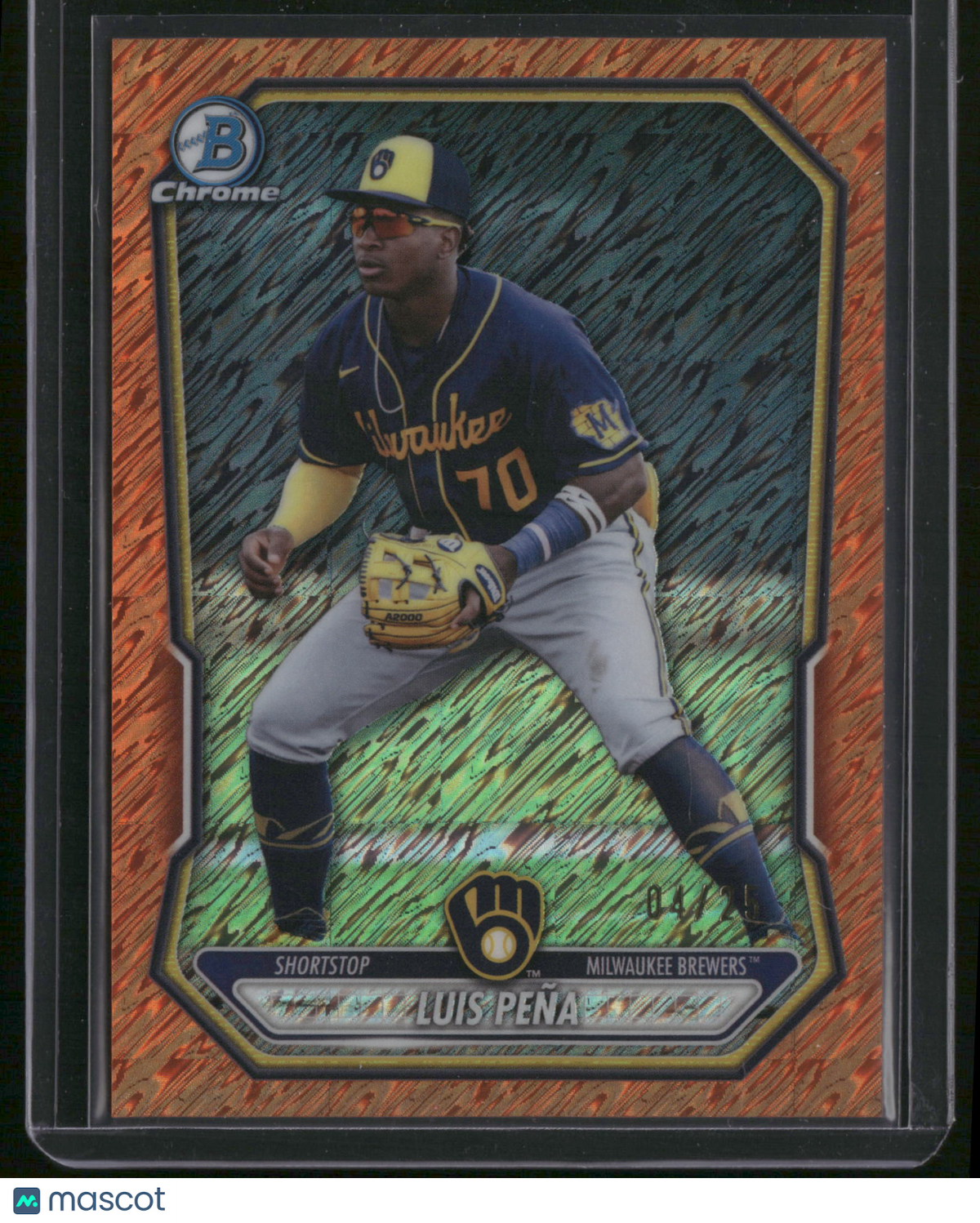 Luis Peña 2026 Bowman Chrome #BCP-120 Orange Shimmer Refractor /25