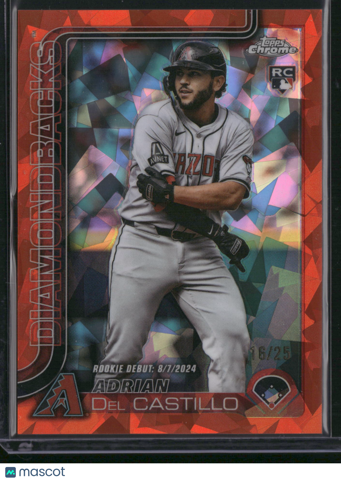 Adrian Del Castillo 2025 Topps Chrome Update #USC92 Red Geometric /25 RC