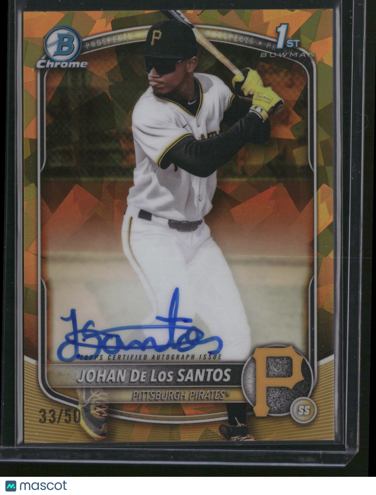 Johan De Los Santos 2025 Bowman Chrome #CPSA-JDL Gold Mojo Refractor /50