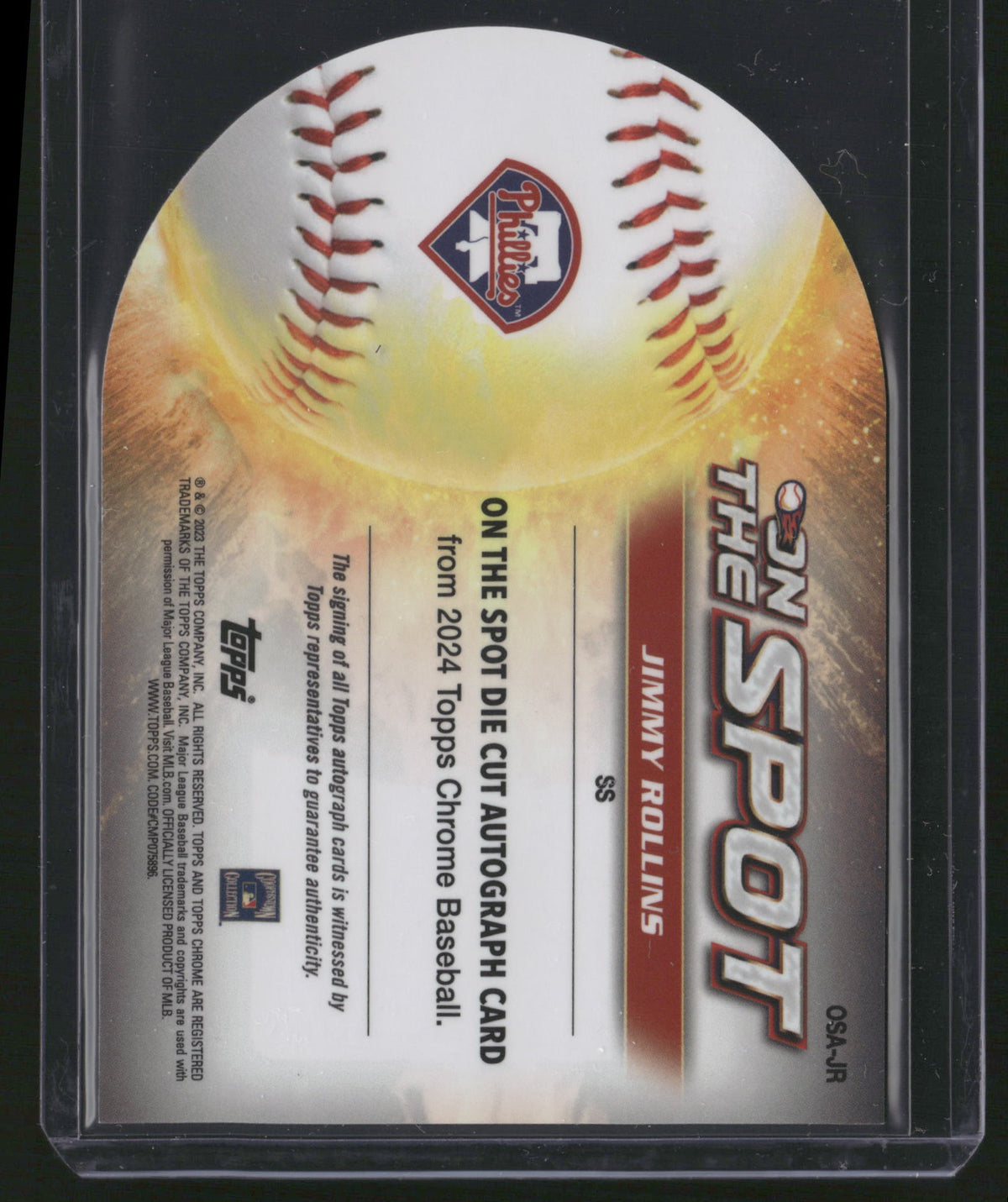 Jimmy Rollins 2024 Topps Chrome On The Spot #OSA-JR Die-cut