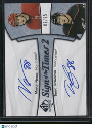 Martin Necas Teuvo Teravainen 2022 Upper Deck SP Authentic Sign of the Times 2 #SOTT2-HUR /25