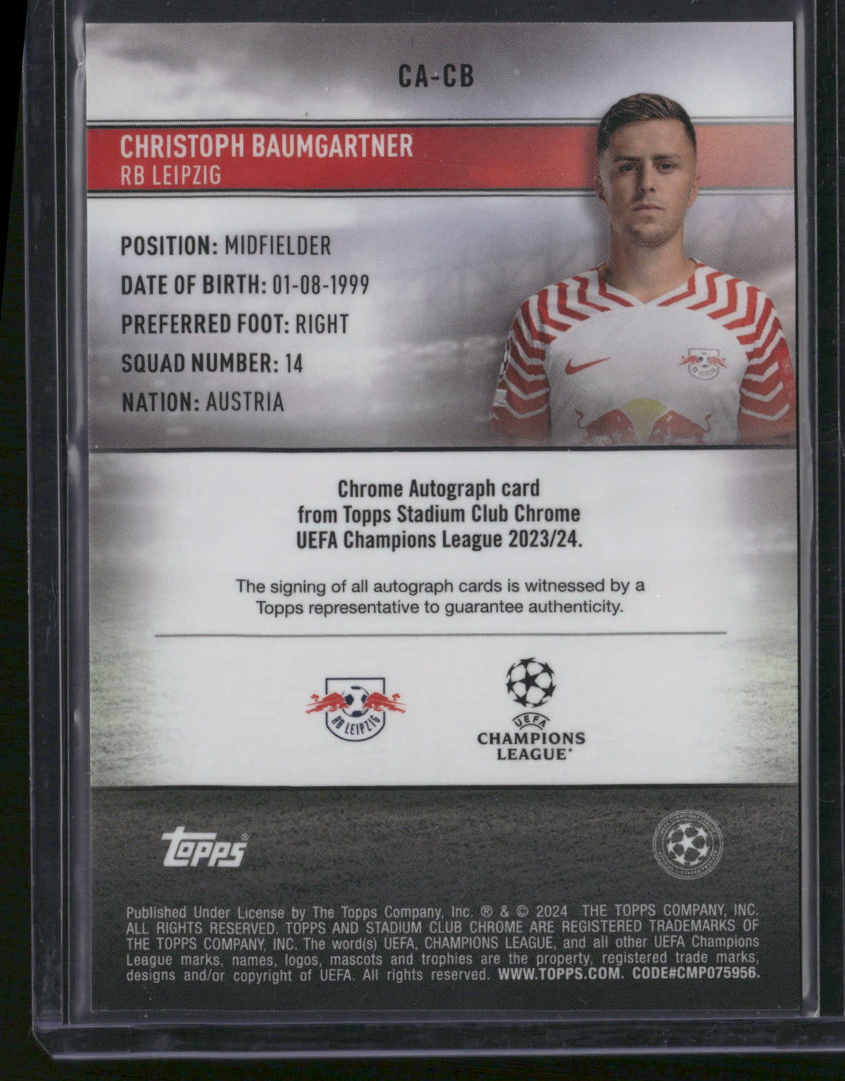 Christoph Baumgartner 2024 Topps Stadium Club Chrome #CA-CB