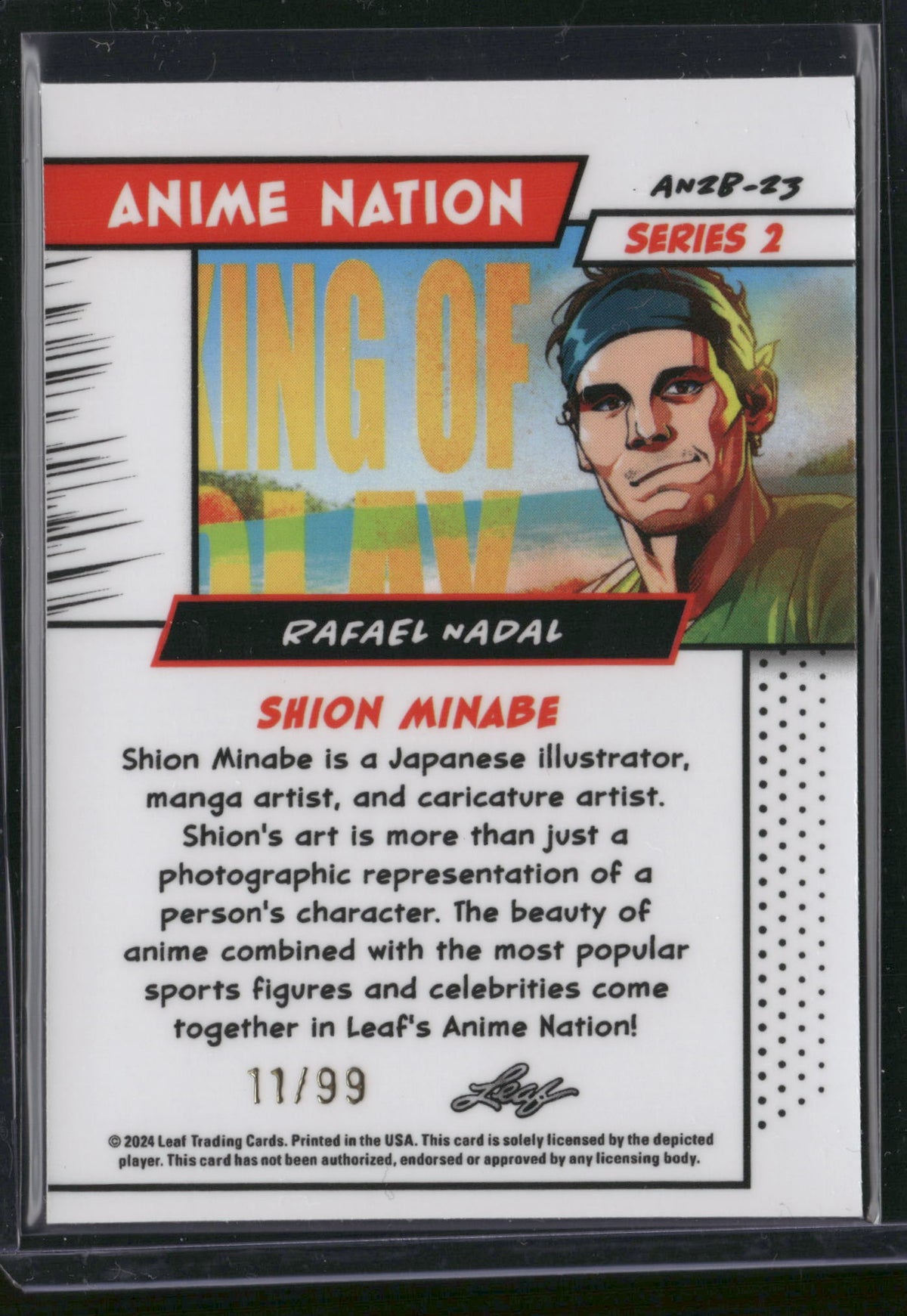 Rafael Nadal 2024 Leaf Anime Nation Series 2 #AN2B-23 /99