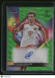 Thomas Müller 2024 Topps Finest UCL & UEL #A-TM Green Refractor /99