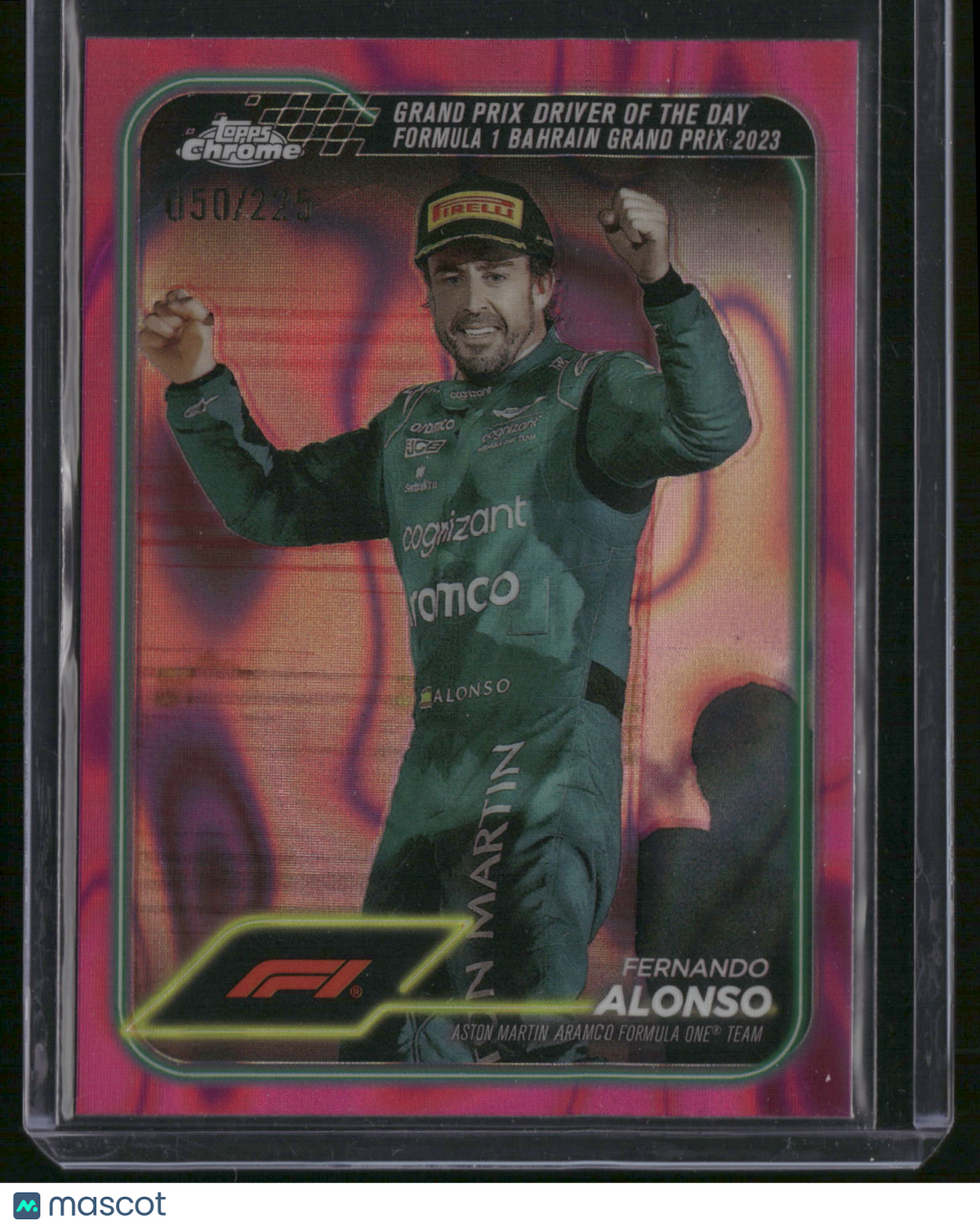 Fernando Alonso 2024 Topps Chrome Formula 1 #159 Pink RayWave /225