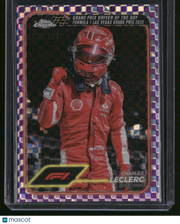 Charles Leclerc 2024 Topps Chrome Formula 1 #179 Purple Checkerboard Refractor /199