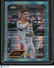 Lando Norris 2024 Topps Chrome Formula 1 #168 Aqua Mini-Diamond Refractor /150
