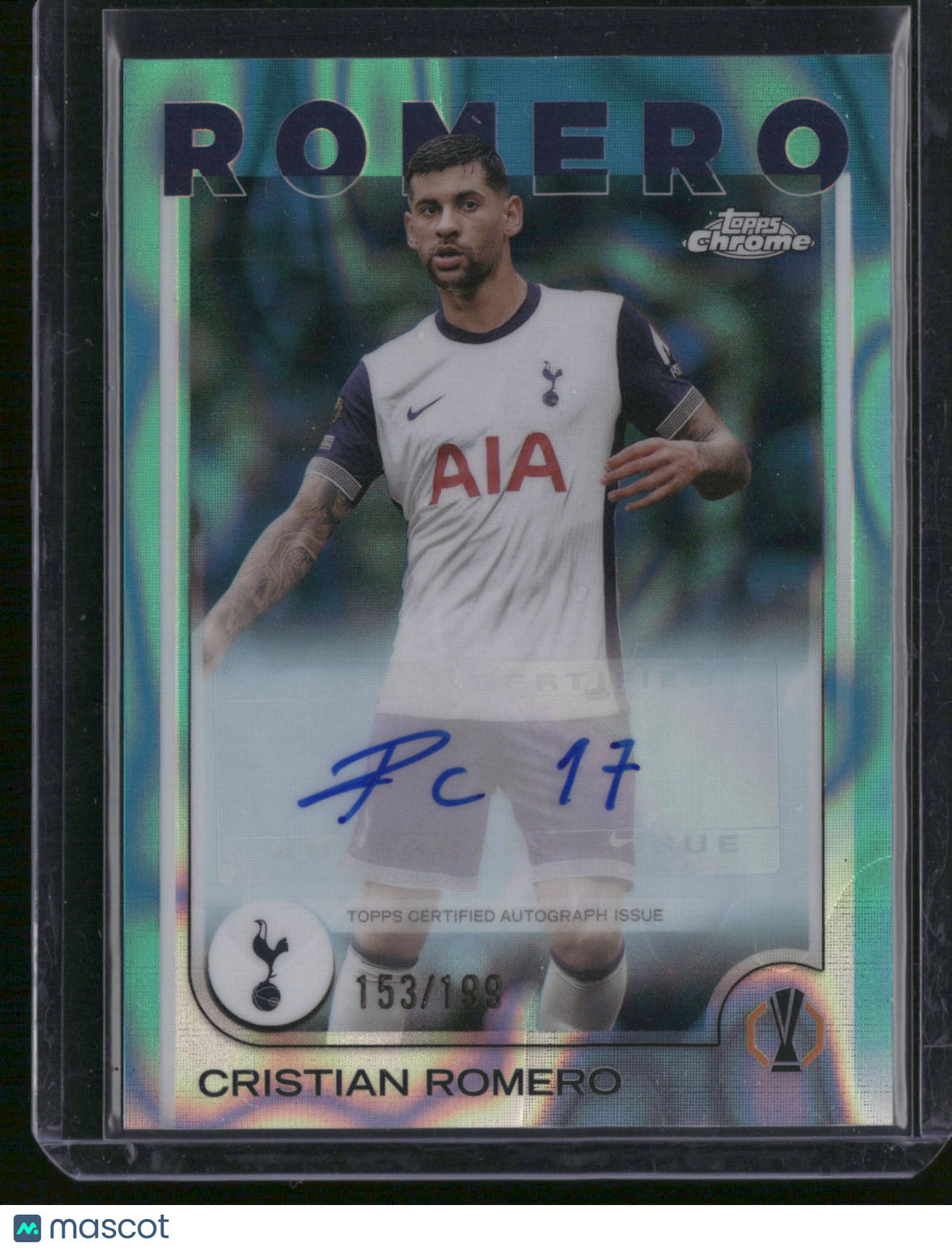 Cristian Romero 2025 Topps Chrome UEFA Club Competitions #CA-CN Refractor /199