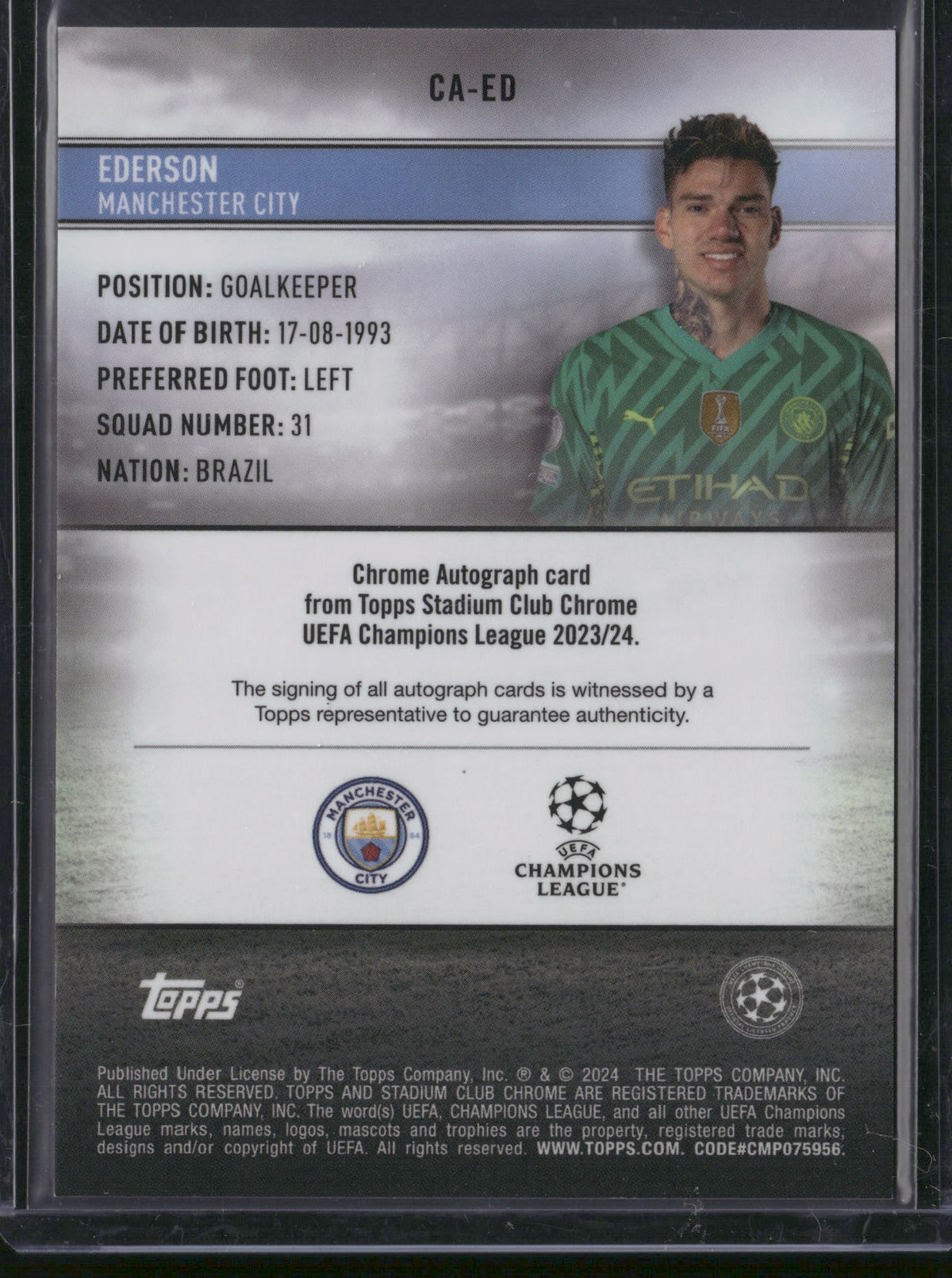 Ederson 2024 Topps Stadium Club Chrome #CA-ED