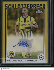 Nico Schlotterbeck 2025 Topps Chrome UEFA Club Competitions #CA-NS Gold Refractor /50