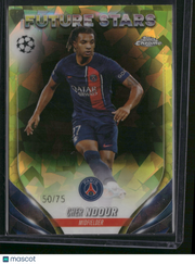 Cher Ndour 2024 Topps Chrome UEFA Future Stars #7 Yellow Shimmer /75