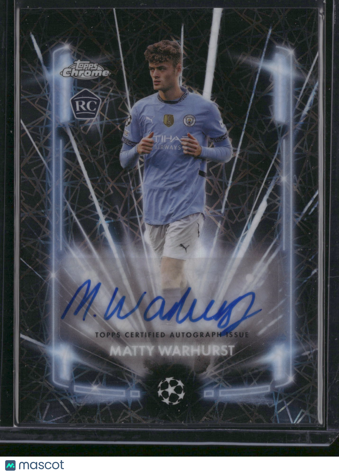Matty Warhurst 2025 Topps Chrome UEFA Club Competitions #BLA-MW Black Lazer RC
