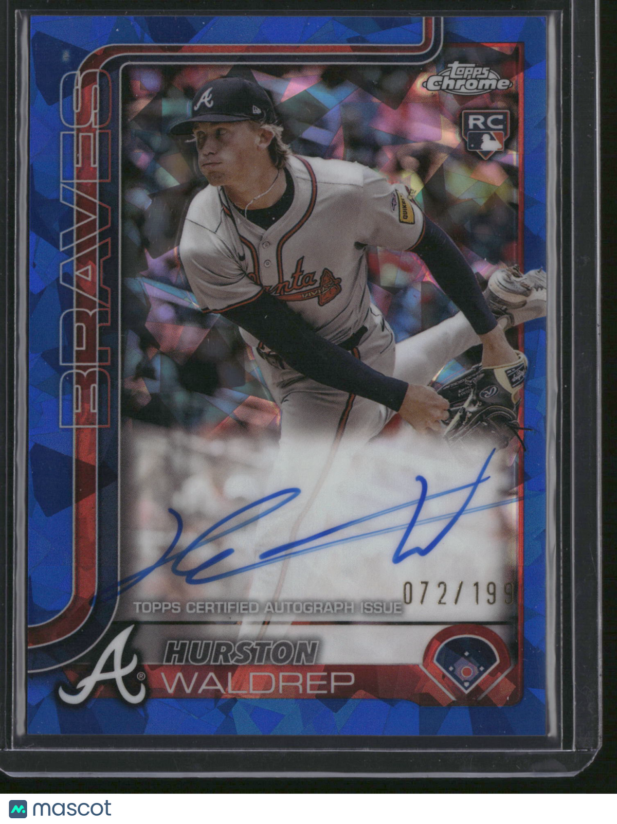 Hurston Waldrep 2024 Topps Chrome Update #USA-HW Blue Sapphire RayWave /199 RC