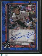 Hurston Waldrep 2024 Topps Chrome Update #USA-HW Blue Sapphire RayWave /199 RC