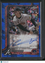 Hurston Waldrep 2025 Topps Chrome #USA-HW Blue Logofractor /199 RC