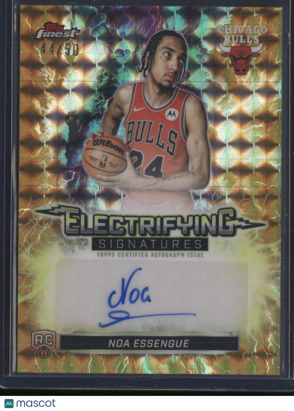 Noa Essengue 2026 Topps Finest Electrifying Signatures #ESG-NE Geometric /50 RC