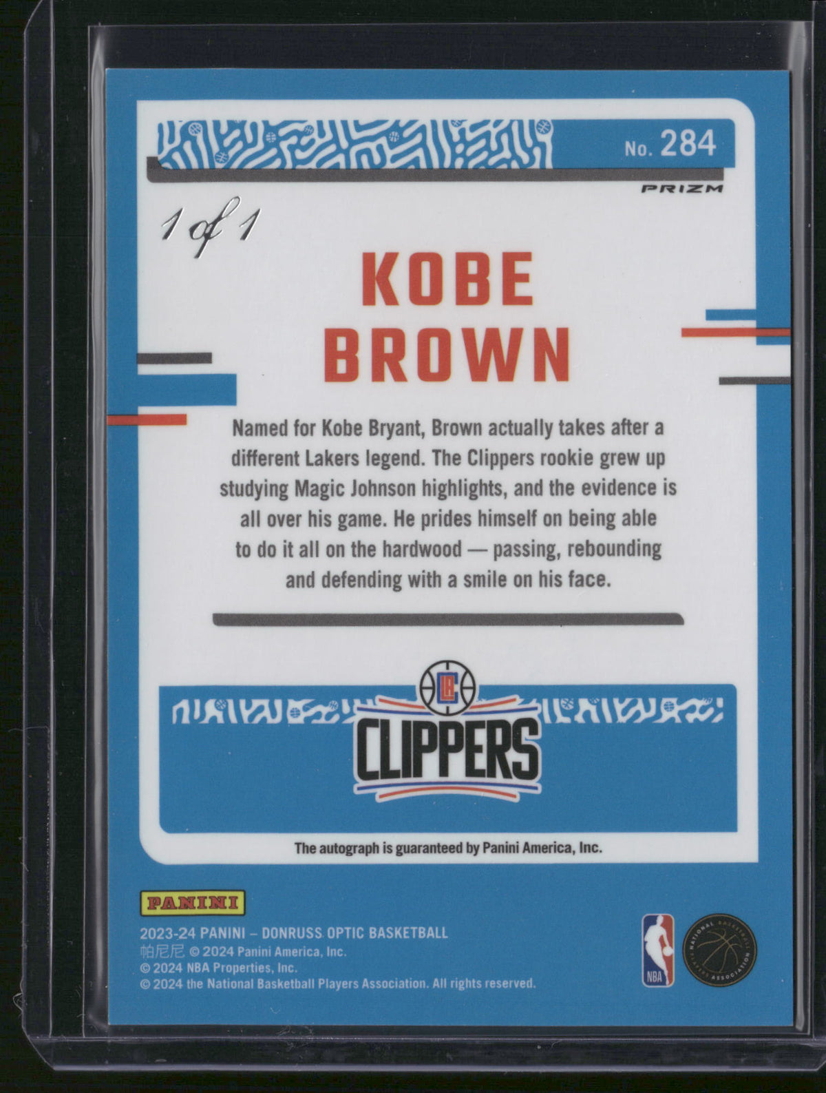 Kobe Brown 2024 Panini Donruss Optic #284