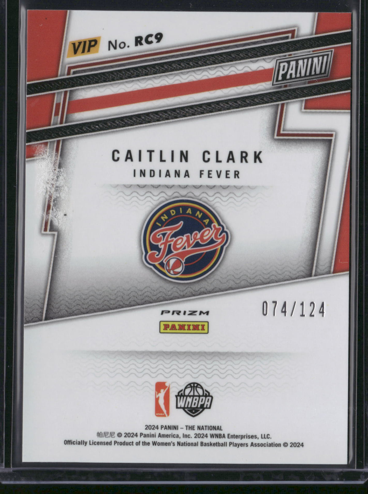 Caitlin Clark 2024 Panini Prizm The National VIP #RC9 Blue Mosaic /124 RC