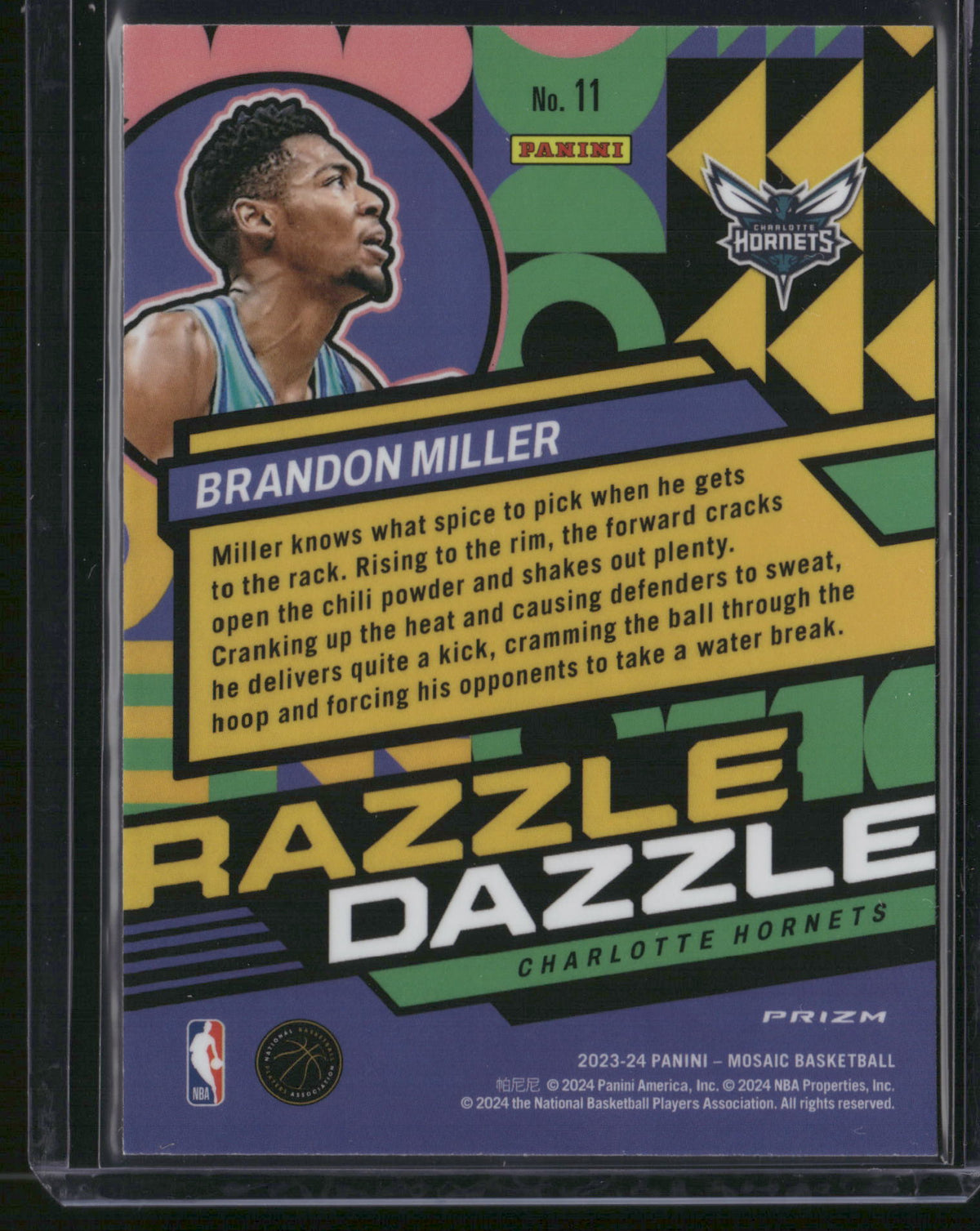 Brandon Miller 2024 Panini Mosaic Razzle Dazzle #11 RC