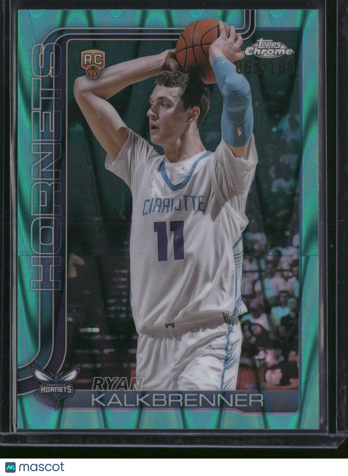 Ryan Kalkbrenner 2025 Topps Chrome Basketball #284 Aqua RayWave /199 RC