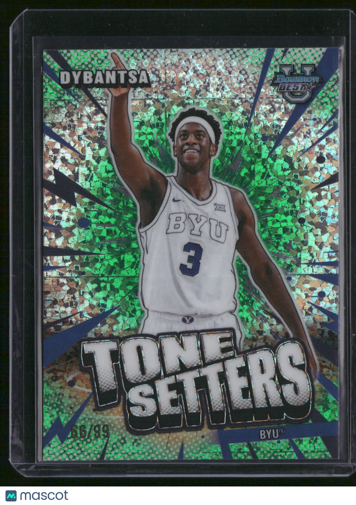AJ Dybantsa 2026 Topps Bowman University Best Tone Setters #TS-1 Green Lava Refractor /99
