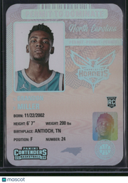 Brandon Miller 2024 Panini Contenders Basketball Permit to Dominate #8 RC