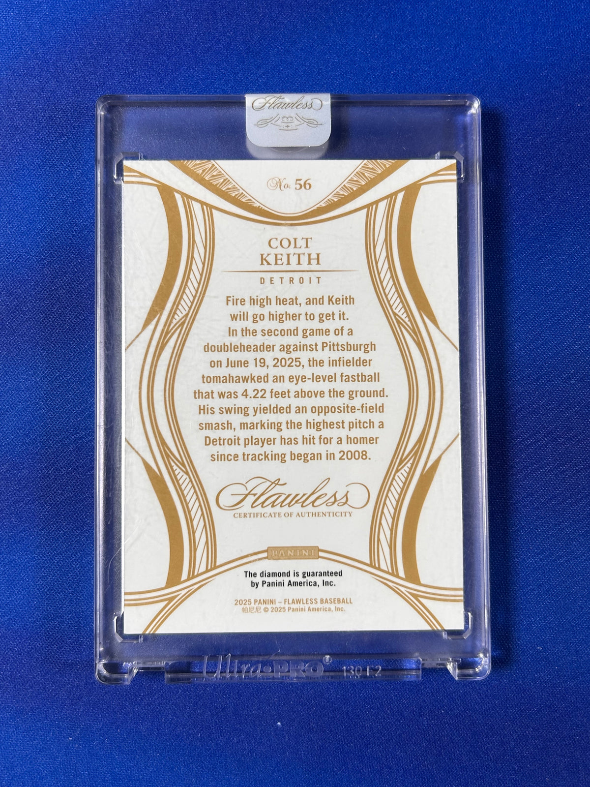 Colt Keith 2025 Panini Flawless #56 /25 Diamond