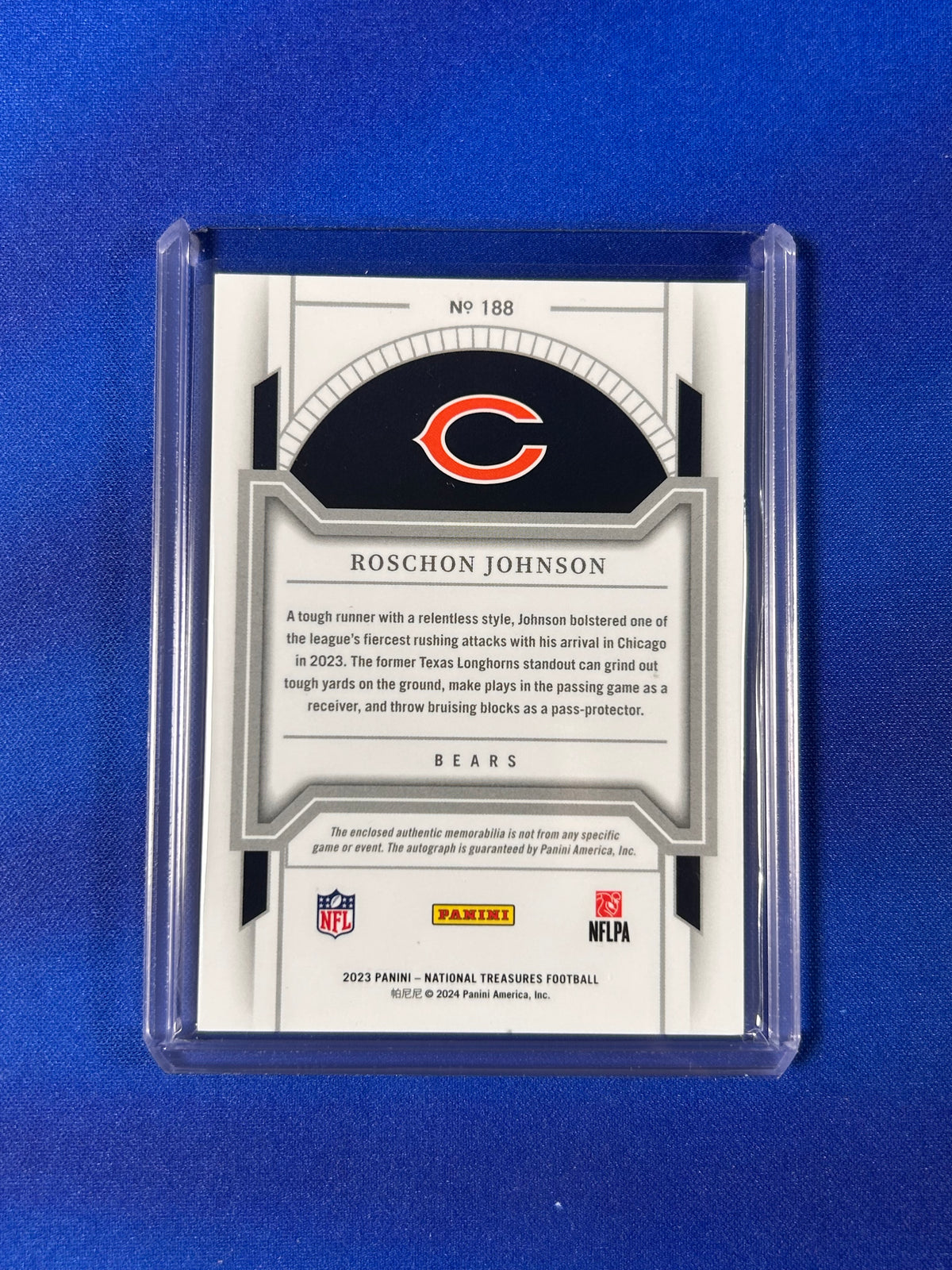 Roschon Johnson 2024 Panini National Treasures #188 /21 Patch RC