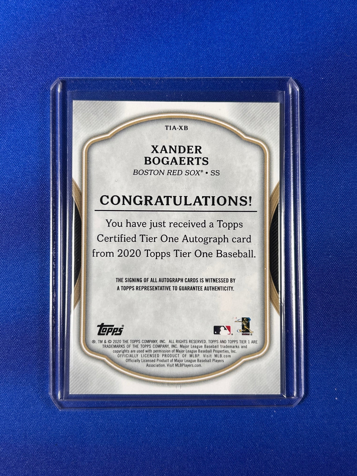 Xander Bogaerts 2020 Topps Tier One #T1A-XB /125