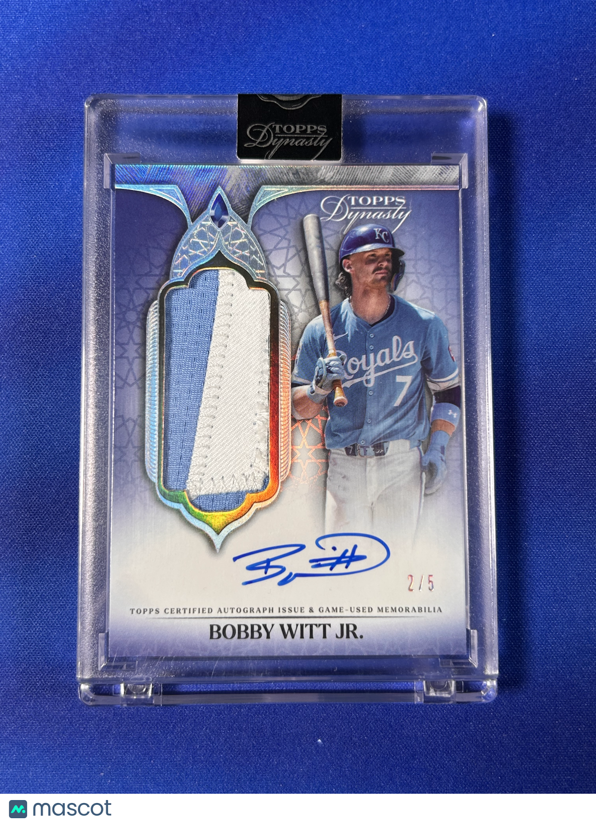 Bobby Witt Jr. 2025 Topps Dynasty #DAPB-BW4 /5 Patch Game-Used Memorabilia
