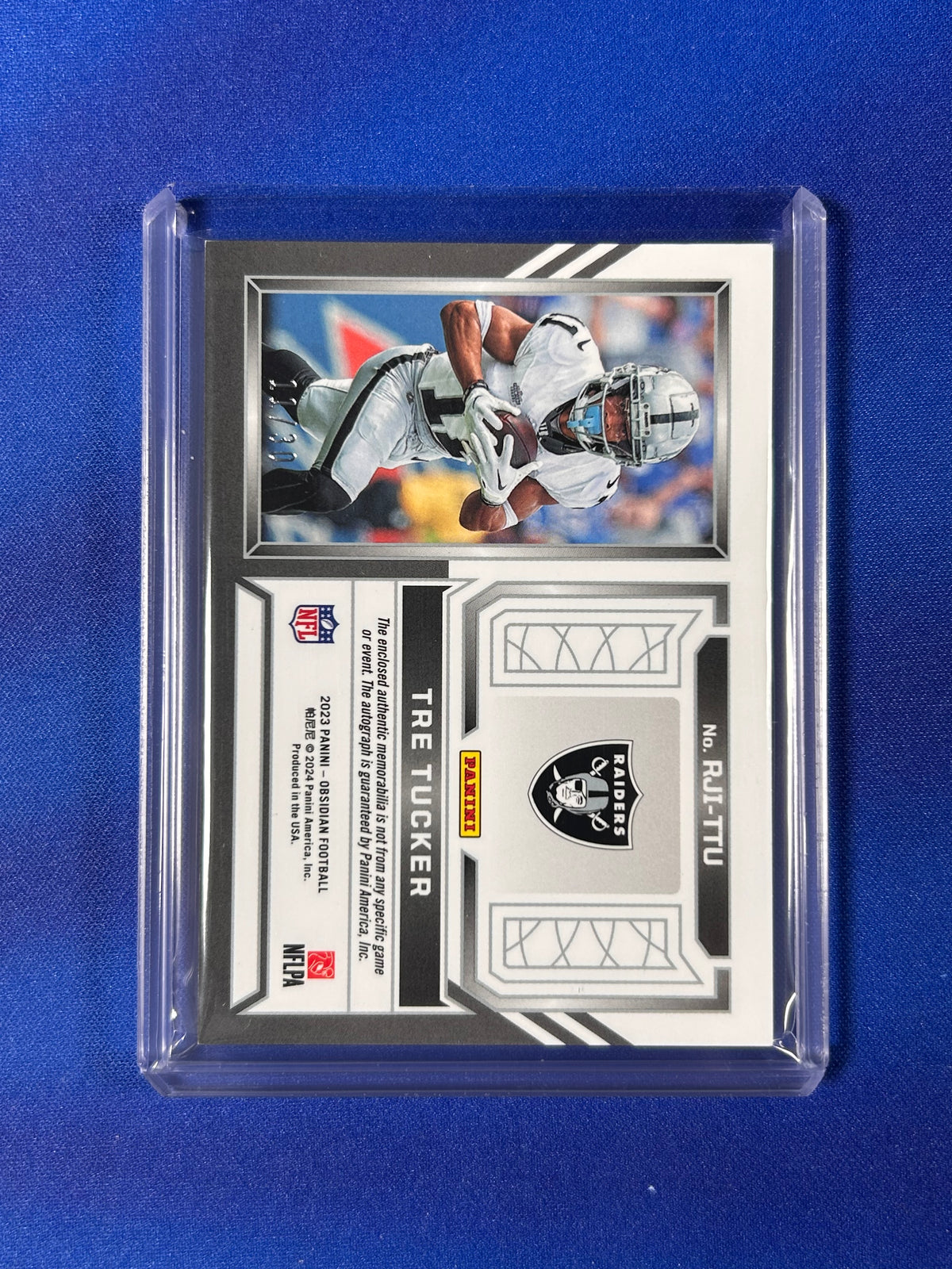 Tre Tucker 2024 Panini Obsidian Football #RJI-TTU Purple /30 RC Memorabilia